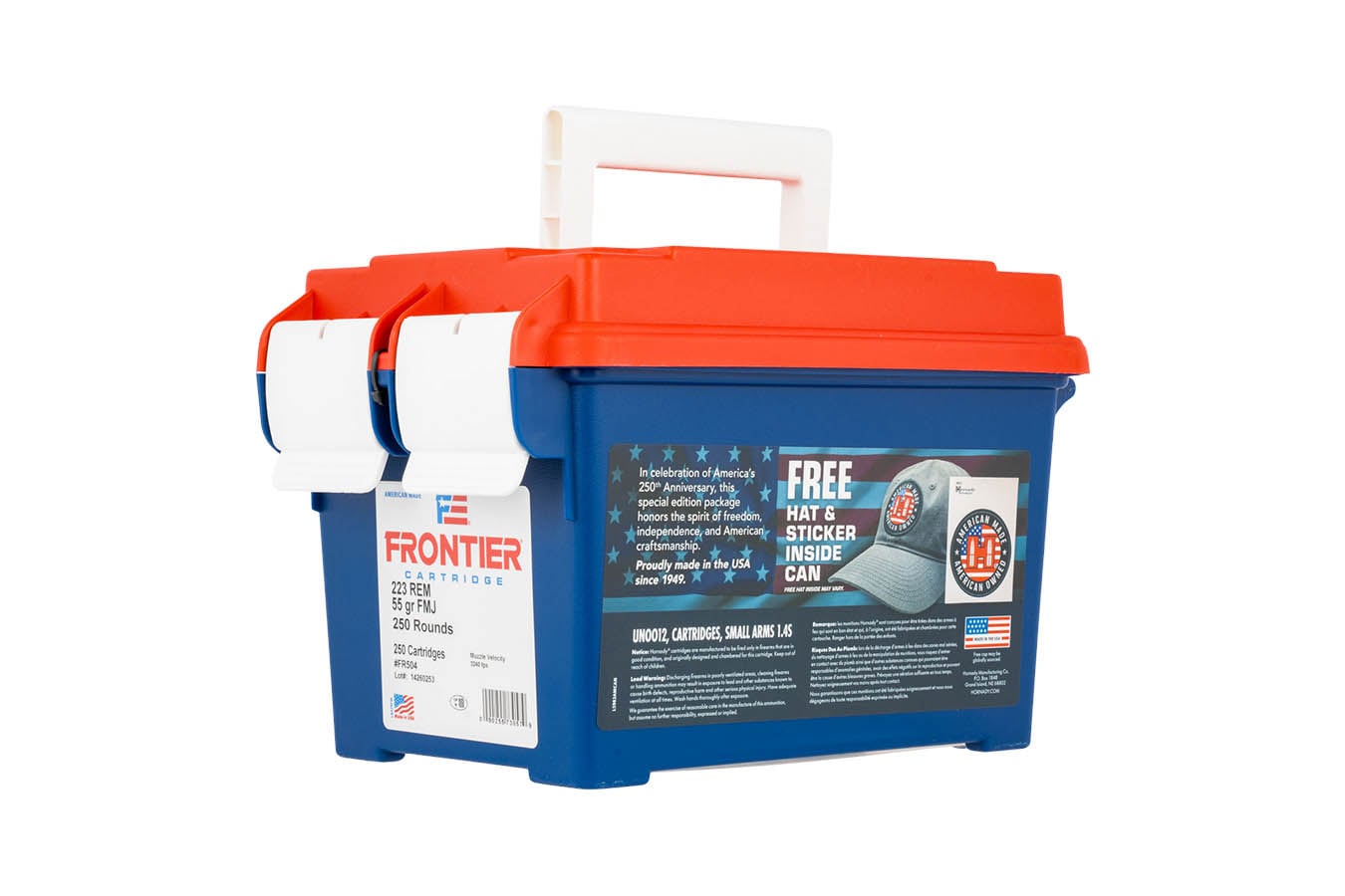 HORNADY 223 Remington 55gr FMJ Frontier 250th Anniversary 250/Can